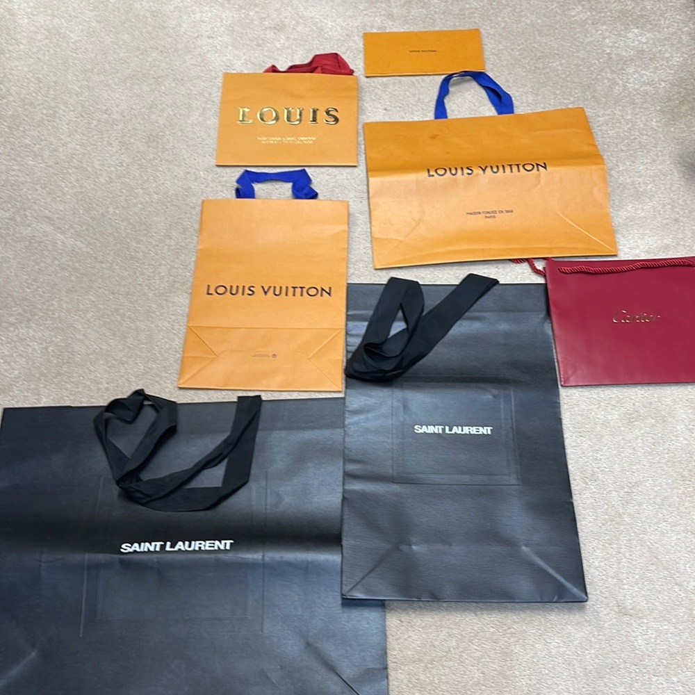 Paper LV, YSL and Cartier Shopping bags